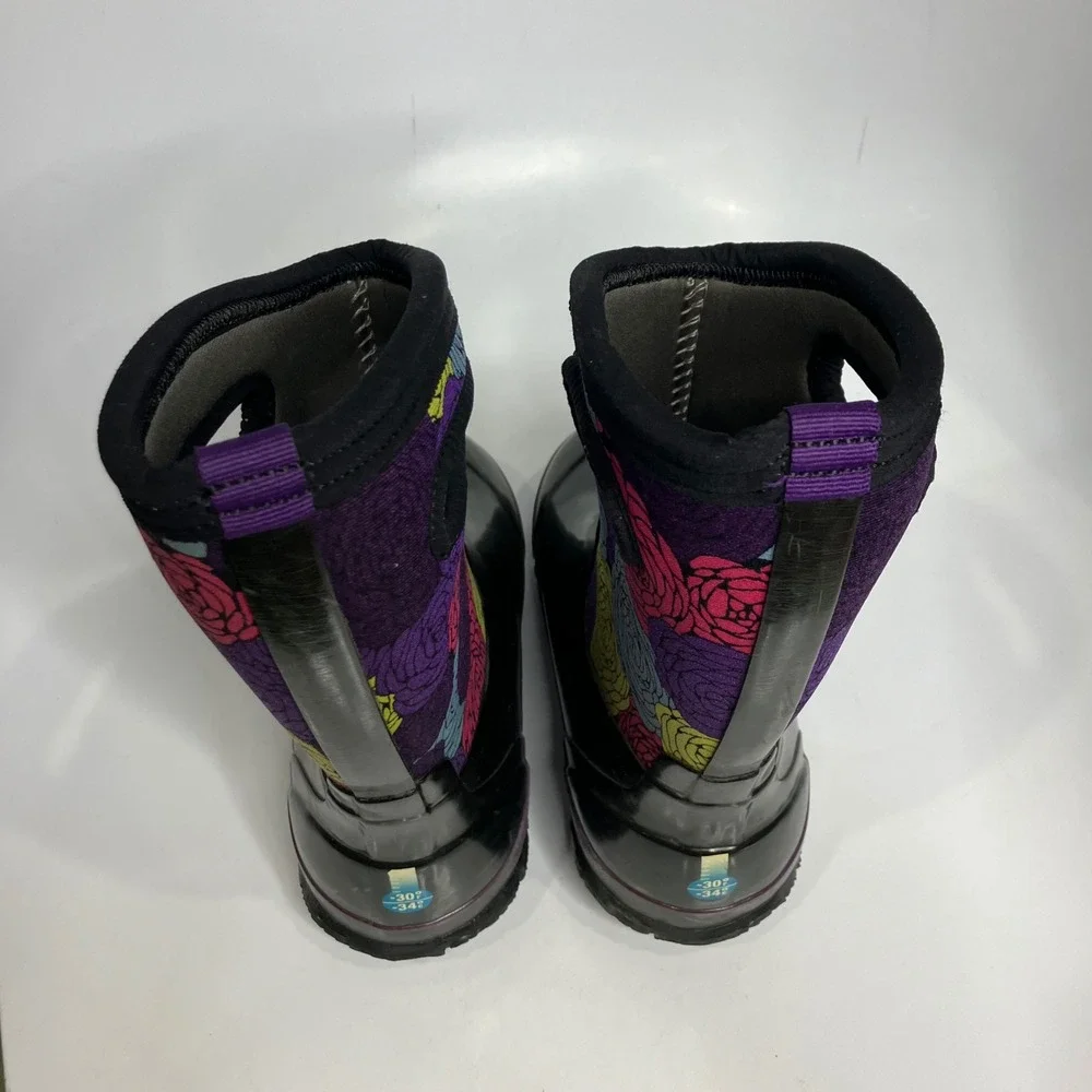 Bogs classic rosey waterproof insulated pull on boots‎ kids size 2 youth winter